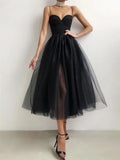 A-line Sweetheart Neck Short Tulle Prom Dresses