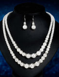 Necklace Earrings For Women's Pearl Party Wedding Gift Pearl Double Strand / Bridal Jewelry Sets / Engagement