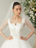 One-tier Wedding Veil Elbow Veils with Faux Pearl 35.43 in (90cm) Tulle