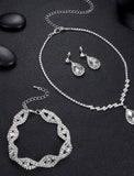 Jewelry Sets 1 set Alloy 1 Necklace Earrings Bracelets Women's Personalized Stylish Simple Briolette Precious Diamond Water Drop Jewelry Set For Wedding Anniversary Special Occasion