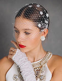 One-tier / Pearls Wedding Veil Blusher Veils / Birdcage Veils with Faux Pearl / Petal Tulle