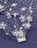 One-tier / Pearls Wedding Veil Blusher Veils / Birdcage Veils with Faux Pearl / Petal Tulle