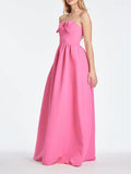 A Line Strapless Floor Length Homecoming Dresses