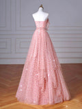 A-Line Tulle Long Prom Dress