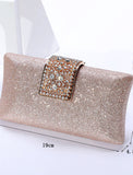 Women's Clutch Bags for Evening Bridal Wedding Party with Crystals Chain in Solid Color