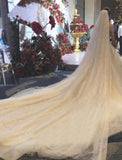 One-tier Wedding Veil Cathedral Veils with Solid Tulle