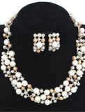 Jewelry Set Drop Earrings For Women's Wedding Daily Pearl Rhinestone Alloy Twisted Gold / Pearl Necklace