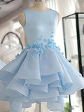 A-line 3D Floral Short Homecoming Dresses