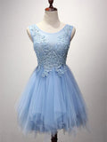 A-line Lace Tulle Short Homecoming Dresses