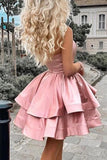 Strapless Tiered Mini Prom Homecoming Dress