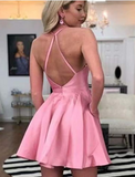 A-Line Cocktail Dresses Party Dress Engagement Short / Mini Sleeveless Jewel Neck Chiffon with Sleek