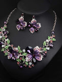 Fall Wedding Bridal Jewelry Sets Two-piece Suit Cubic Zirconia Rhinestone Alloy 1 Necklace Earrings Women‘s Statement European Classic Flower ShapeJewelry Set For Party Wedding