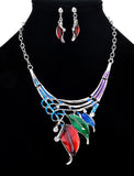 Jewelry Set Drop Earrings For Women's Party Special Occasion Anniversary Gemstone & Crystal Synthetic Gemstones Crystal Leaf Multi-color / Pendant Necklace