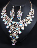 Bridal Jewelry Sets 1 set Crystal Rhinestone Alloy 1 Necklace Earrings Women's Statement Colorful Cute Fancy Flower Jewelry Set For Party Wedding