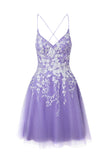 Tulle Homecoming Dress with Appliques