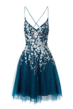 Tulle Homecoming Dress with Appliques