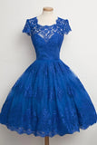 A-line Scalloped Edge Ball Knee-Length Homecoming Dress