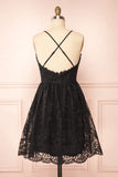 A-line Lace Straps Short Lace Homecoming Dresses