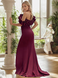 Off the Shoulder A Line Mermaid Maxi Evening Gown