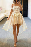 Tulle Off The Shoulder High Low Homecoming Dresses