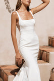 Mermaid Boho Sheath Simple Wedding Dress