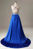 A Line Prom Dress Halter Backless