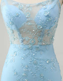 Spaghetti Straps Glitter Tight Beaded Flowers Homecoming Dress