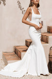 Mermaid Boho Sheath Simple Wedding Dress