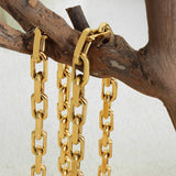 European and American thick chain Cuban chain hip-hop necklace 18K gold non-fading bracelet jewelry female new popular