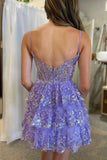 A-line Tulle Sequined Short Prom Dress Homecoming Dress