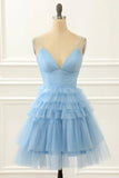 A-Line Cute Ruffles Short Homecoming Dress