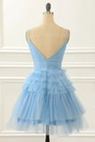 A-Line Cute Ruffles Short Homecoming Dress