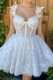 A-line Lace Short Homecoming Dress