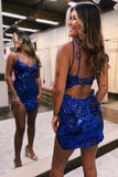 Bodycon V Neck Sequins Short Homecoming Dresses