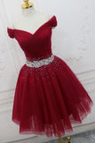 Tulle Off The Shoulder Beading Homecoming Dress