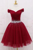 Tulle Off The Shoulder Beading Homecoming Dress