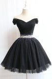 Tulle Off The Shoulder Beading Homecoming Dress