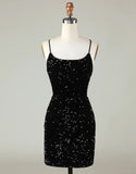 Homecoming Dress Sparkly Sequin Spaghetti straps Corset