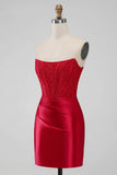 A-line Strapless Bodycon Homecoming Dress