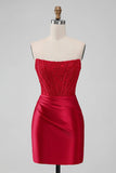 A-line Strapless Bodycon Homecoming Dress