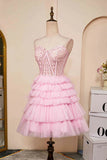 Sweetheart Neck Layered Strapless Homecoming Dress