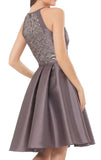 Halter Sequin Satin Cocktail Dress Simple Prom Homecoming Dress