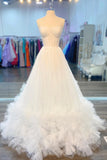 A-Line Sweetheart Long Prom Dress with Ruffles