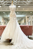 Mermaid V-Neck Wedding Dress with Appliques