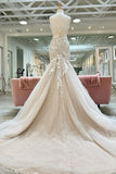 Mermaid V-Neck Wedding Dress with Appliques