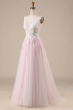 A-Line Tulle Sweep Train Wedding Dress