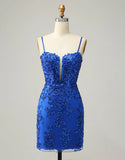 Short Homecoming Dress With Beading And Sequin