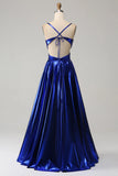 A-Line Spaghetti Straps Prom Dress with Slit