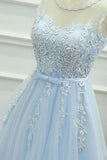 A-Line Appliques Tulle Homecoming Dress