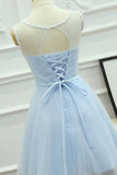 A-Line Appliques Tulle Homecoming Dress